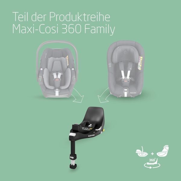 Maxi-Cosi FamilyFix 360 i-Size Basis, Drehbares Autositzsystem, ISOFIX station 360 grad, 0–4 Jahre (40–105 cm), FlexiSpin-Drehung mit nur einer Hand - Image 7